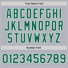 Load image into Gallery viewer, Custom Gray Kelly Green-White Bomber Full-Snap Varsity Faux Leather Letterman Jacket