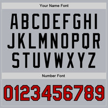 Load image into Gallery viewer, Custom Gray Red-Black Bomber Full-Snap Varsity Faux Leather Letterman Jacket