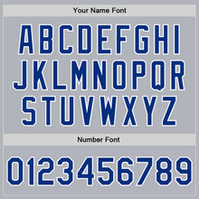 Charger l'image dans la galerie, Custom Gray Royal-White Bomber Full-Snap Varsity Faux Leather Letterman Jacket