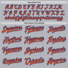 Load image into Gallery viewer, Custom Gray Orange-Royal Bomber Full-Snap Varsity Faux Leather Letterman Jacket