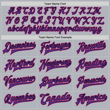 Charger l'image dans la galerie, Custom Gray Purple Pink-Black Bomber Full-Snap Varsity Faux Leather Letterman Jacket