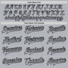 Load image into Gallery viewer, Custom Gray Gray-Black Bomber Full-Snap Varsity Faux Leather Letterman Jacket