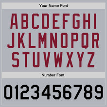 Load image into Gallery viewer, Custom Gray Black-Crimson Bomber Full-Snap Varsity Faux Leather Letterman Jacket