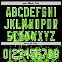 Load image into Gallery viewer, Custom Black Aurora Green-White Splash Art 3D Pattern Design Bomber Full-Snap Varsity Letterman Hoodie Jacket