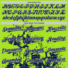 Load image into Gallery viewer, Custom Neon Green Navy-Gray Splash Art 3D Pattern Design Bomber Full-Snap Varsity Letterman Hoodie Jacket