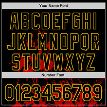 Load image into Gallery viewer, Custom Black Red-Yellow Splash Art 3D Pattern Design Bomber Full-Snap Varsity Letterman Hoodie Jacket