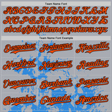 Load image into Gallery viewer, Custom Gray Orange Powder Blue-Black Splash Art 3D Pattern Design Bomber Full-Snap Varsity Letterman Hoodie Jacket