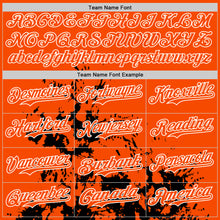Load image into Gallery viewer, Custom Orange Black-White Splash Art 3D Pattern Design Bomber Full-Snap Varsity Letterman Hoodie Jacket