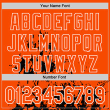 Load image into Gallery viewer, Custom Orange Black-White Splash Art 3D Pattern Design Bomber Full-Snap Varsity Letterman Hoodie Jacket