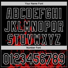 Load image into Gallery viewer, Custom Black Red-White Splash Art 3D Pattern Design Bomber Full-Snap Varsity Letterman Hoodie Jacket