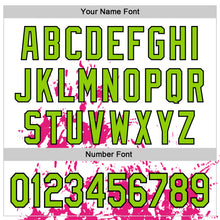 Load image into Gallery viewer, Custom White Neon Green Hot Pink-Black Splash Art 3D Pattern Design Bomber Full-Snap Varsity Letterman Hoodie Jacket