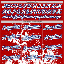 Charger l'image dans la galerie, Custom Red Royal Black-White Splash Art 3D Pattern Design Bomber Full-Snap Varsity Letterman Hoodie Jacket