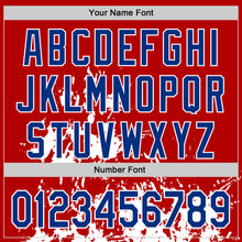 Charger l'image dans la galerie, Custom Red Royal Black-White Splash Art 3D Pattern Design Bomber Full-Snap Varsity Letterman Hoodie Jacket