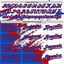 Load image into Gallery viewer, Custom White Thunder Blue-Red Splash Art 3D Pattern Design Bomber Full-Snap Varsity Letterman Hoodie Jacket