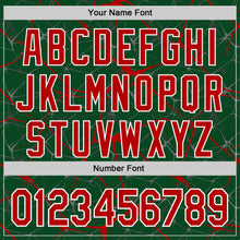 Загрузить изображение в средство просмотра галереи, Custom Green Red-White Abstract Network 3D Pattern Design Bomber Full-Snap Varsity Letterman Hoodie Jacket