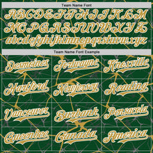 Загрузить изображение в средство просмотра галереи, Custom Green Old Gold-White Abstract Network 3D Pattern Design Bomber Full-Snap Varsity Letterman Hoodie Jacket