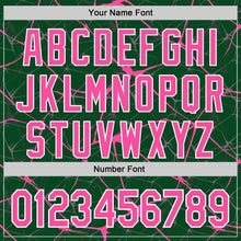 Загрузить изображение в средство просмотра галереи, Custom Green Pink-White Abstract Network 3D Pattern Design Bomber Full-Snap Varsity Letterman Hoodie Jacket