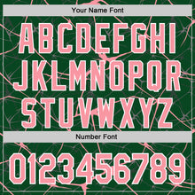 Загрузить изображение в средство просмотра галереи, Custom Green Medium Pink-White Abstract Network 3D Pattern Design Bomber Full-Snap Varsity Letterman Hoodie Jacket