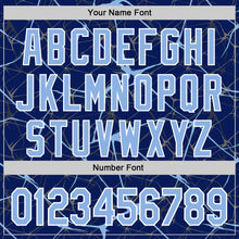 Загрузить изображение в средство просмотра галереи, Custom Royal Light Blue-White Abstract Network 3D Pattern Design Bomber Full-Snap Varsity Letterman Hoodie Jacket