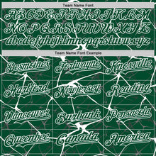 Load image into Gallery viewer, Custom Kelly Green White Abstract Network 3D Pattern Design Bomber Full-Snap Varsity Letterman Hoodie Jacket