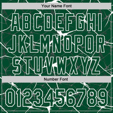 Load image into Gallery viewer, Custom Kelly Green White Abstract Network 3D Pattern Design Bomber Full-Snap Varsity Letterman Hoodie Jacket