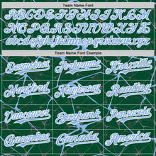 Загрузить изображение в средство просмотра галереи, Custom Kelly Green Light Blue-White Abstract Network 3D Pattern Design Bomber Full-Snap Varsity Letterman Hoodie Jacket