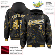 Load image into Gallery viewer, Custom Black Old Gold Royal-White Fragment 3D Pattern Design Bomber Full-Snap Varsity Letterman Hoodie Jacket