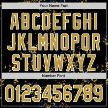 Load image into Gallery viewer, Custom Black Old Gold Royal-White Fragment 3D Pattern Design Bomber Full-Snap Varsity Letterman Hoodie Jacket