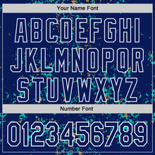 Load image into Gallery viewer, Custom Royal Aqua Old Gold-White Fragment 3D Pattern Design Bomber Full-Snap Varsity Letterman Hoodie Jacket