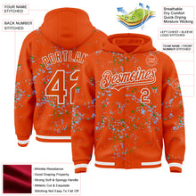 Load image into Gallery viewer, Custom Orange Light Blue Grass Green-White Fragment 3D Pattern Design Bomber Full-Snap Varsity Letterman Hoodie Jacket
