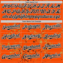 Load image into Gallery viewer, Custom Orange Black Old Gold-White Fragment 3D Pattern Design Bomber Full-Snap Varsity Letterman Hoodie Jacket