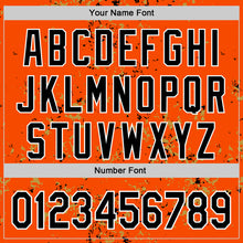 Load image into Gallery viewer, Custom Orange Black Old Gold-White Fragment 3D Pattern Design Bomber Full-Snap Varsity Letterman Hoodie Jacket