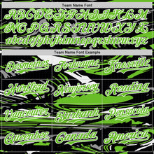 Загрузить изображение в средство просмотра галереи, Custom Figure Aurora Green Black-White Fluid Bomber Full-Snap Varsity Letterman Hoodie Jacket