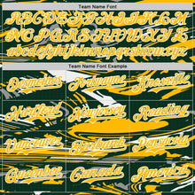 Charger l'image dans la galerie, Custom Figure Gold Green-White Fluid Bomber Full-Snap Varsity Letterman Hoodie Jacket