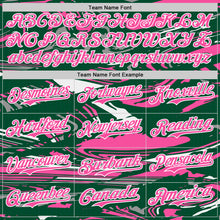 Загрузить изображение в средство просмотра галереи, Custom Figure Pink Kelly Green-White Fluid Bomber Full-Snap Varsity Letterman Hoodie Jacket