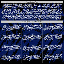 Загрузить изображение в средство просмотра галереи, Custom Black Royal-White Abstract Sharp Shape Fragment 3D Pattern Design Bomber Full-Snap Varsity Letterman Hoodie Jacket