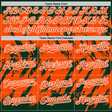 Load image into Gallery viewer, Custom Green Orange-White Abstract Sharp Shape Fragment 3D Pattern Design Bomber Full-Snap Varsity Letterman Hoodie Jacket