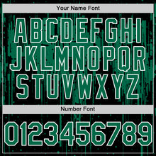 Загрузить изображение в средство просмотра галереи, Custom Black Kelly Green-White Dripping Splatter 3D Pattern Design Bomber Full-Snap Varsity Letterman Hoodie Jacket