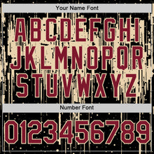 Загрузить изображение в средство просмотра галереи, Custom Black Crimson-City Cream Dripping Splatter 3D Pattern Design Bomber Full-Snap Varsity Letterman Hoodie Jacket