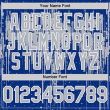 Загрузить изображение в средство просмотра галереи, Custom Royal Gray-White Dripping Splatter 3D Pattern Design Bomber Full-Snap Varsity Letterman Hoodie Jacket