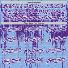 Загрузить изображение в средство просмотра галереи, Custom Light Blue Purple-White Dripping Splatter 3D Pattern Design Bomber Full-Snap Varsity Letterman Hoodie Jacket