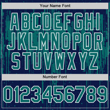 Загрузить изображение в средство просмотра галереи, Custom Navy Teal-White Dripping Splatter 3D Pattern Design Bomber Full-Snap Varsity Letterman Hoodie Jacket