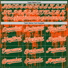 Загрузить изображение в средство просмотра галереи, Custom Green Orange-White Dripping Splatter 3D Pattern Design Bomber Full-Snap Varsity Letterman Hoodie Jacket