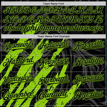 Загрузить изображение в средство просмотра галереи, Custom Black Neon Green Splash 3D Pattern Design Bomber Full-Snap Varsity Letterman Hoodie Jacket