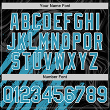 Загрузить изображение в средство просмотра галереи, Custom Black Panther Blue-White Splash 3D Pattern Design Bomber Full-Snap Varsity Letterman Hoodie Jacket