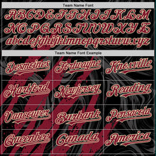 Загрузить изображение в средство просмотра галереи, Custom Black Crimson-Cream Splash 3D Pattern Design Bomber Full-Snap Varsity Letterman Hoodie Jacket