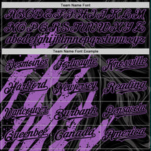 Загрузить изображение в средство просмотра галереи, Custom Black Medium Purple-White Splash 3D Pattern Design Bomber Full-Snap Varsity Letterman Hoodie Jacket