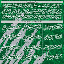 Загрузить изображение в средство просмотра галереи, Custom Kelly Green Gray-White Splash 3D Pattern Design Bomber Full-Snap Varsity Letterman Hoodie Jacket