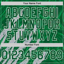 Загрузить изображение в средство просмотра галереи, Custom Kelly Green Gray-White Splash 3D Pattern Design Bomber Full-Snap Varsity Letterman Hoodie Jacket