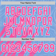 Загрузить изображение в средство просмотра галереи, Custom Light Blue Pink-White Splash 3D Pattern Design Bomber Full-Snap Varsity Letterman Hoodie Jacket